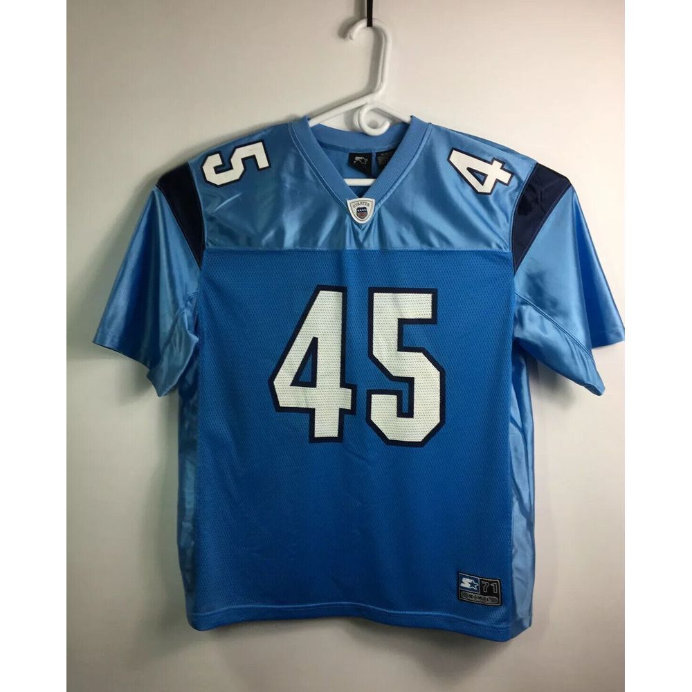 Starter 45 TarHeel Blue Mens Football Jersey Star 71  Jordan Size M 38-40‎